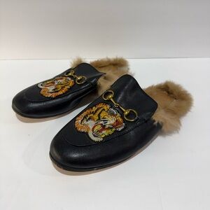 Gucci Black Leather slip on mules women’s size 35 EU